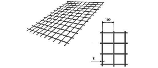 Сетка сварная (дорожная) 100х100х5мм 1,5х2м купить с доставкой в Егорьевске